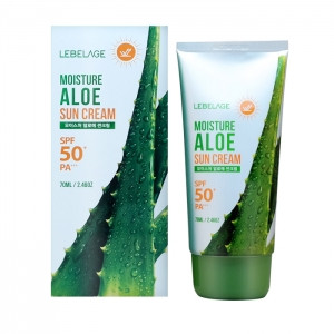 Зволожувальний сонцезахисний крем для обличчя з алое LEBELAGE MOISTURE ALOE SUN CREAM SPF50+ PA+++, фото 1