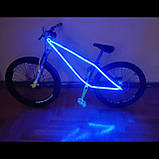 Яскрава підсвітка велосипеда світлодіодною смугою в силіконі. Колір — великогодзвінка (ржб) на пульті ДК!, фото 3