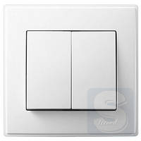 Вимикач подвійний Lezard Lesya Білий (705-0202-101)