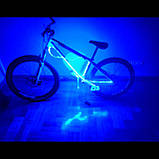 Яскрава підсвітка велосипеда світлодіодною смугою в силіконі. Колір — великогодзвінка (ржб) на пульті ДК!, фото 9