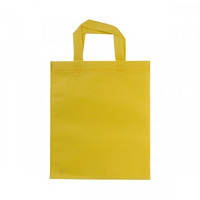 Эко сумка желтая спанбонд 27*0*32 см (друк на сумках , промо сумки, печать на сумках, сумки оптом)