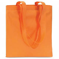 Эко сумка оранжевая спанбонд 40*0*40 см (друк на сумках , промо сумки, печать на сумках, сумки оптом)