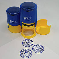Печатка лікаря 40 мм + автоматична оснастка Colop Printer R40 Синьо-жовта
