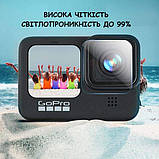 Надпрозоре захисне скло для 2 LCD-екранів і об'єктива Gopro 9/10 Гоупро Black, фото 7