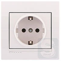 Розетка із заземленням Lezard Deriy Білий (702-0202-122B)