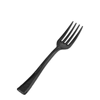 Одноразова вилка Лайт чорна столова, 100 шт/уп