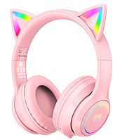 Навушники Bluetooth ONIKUMA Gaming CAT B90 з підсвічуванням, рожеві