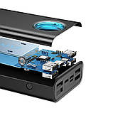 Потужний повербанк 65W 6A Baseus Amblight 30000mAh 4xUSB+1xType-C QC3.0/PD3.0 Кабель Type-C Black, фото 4