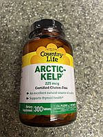 Йод Норвежская ламинария, Country Life Arctic Kelp, 225 mg 300 tabl