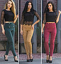 Стильні жіночі замшеві лосини, красиві штани лосини із замші "Gabby", фото 9