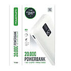 Портативний зарядний пристрій 20000 mAh повербанк 2 USB Powerway TX23 powerbank, фото 3