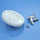 Шестерня та ніж для м'ясорубки Braun Power Plus G1300, G1500, G3000, G1100, фото 2