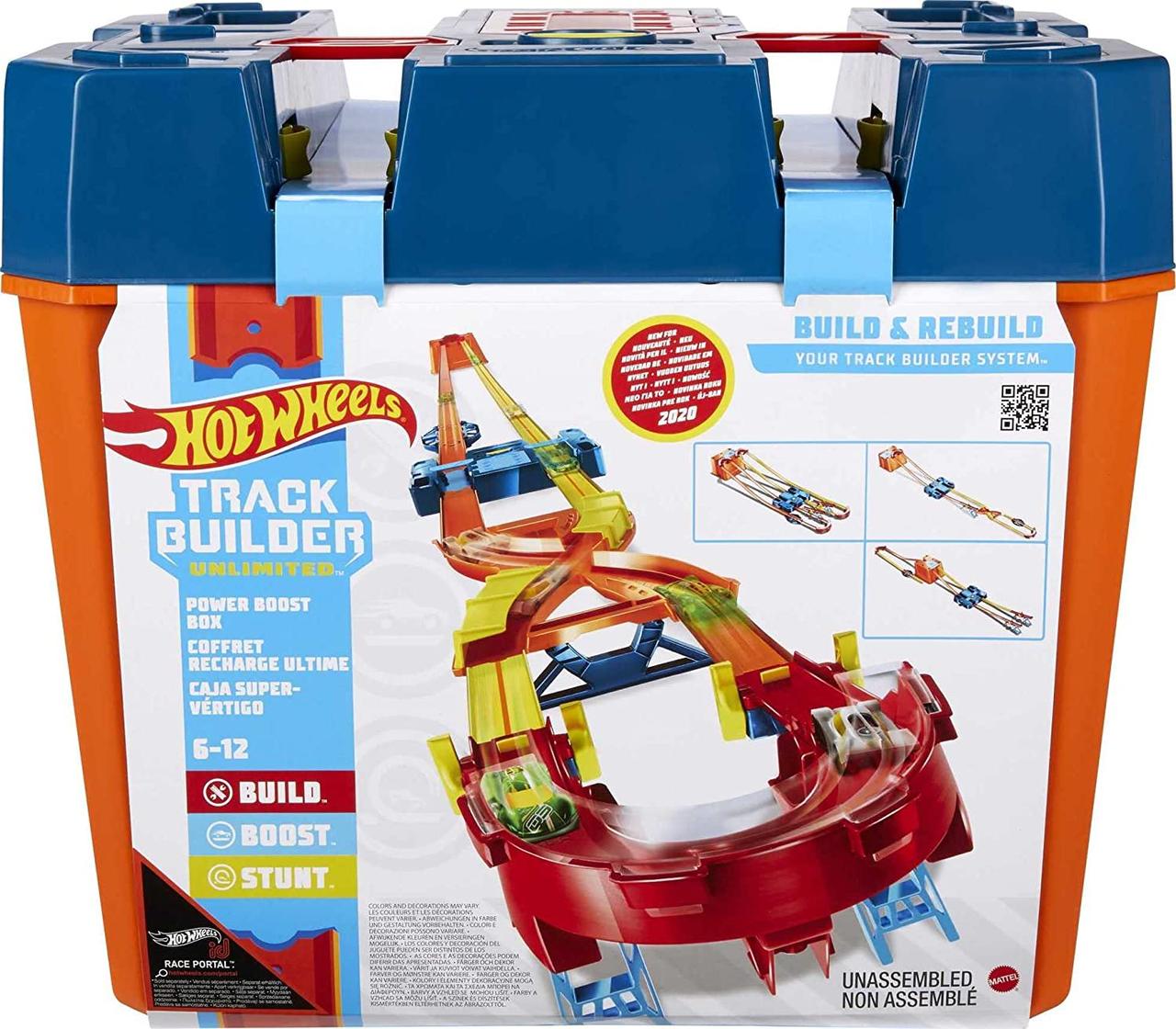 Хот Вілс великий набір Бокс Прискорення Hot Wheels Track Builder Unlimited Power Boost Box