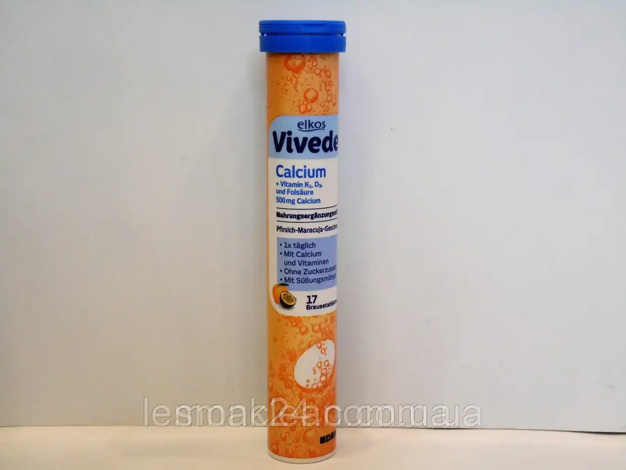 Вітаміни шипучі Edeka Elkos Vivede Calcium+ Vitamin K1, D 3, Фолієва кислота Німеччина (17 шт.)