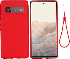 Силіконовий чохол з мікрофіброю для Google Pixel 6 червоний софт тач бампер
