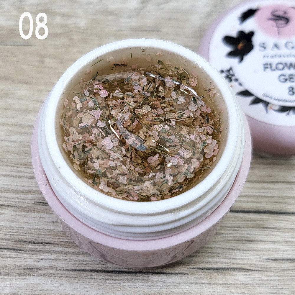 Saga Flower Fairy Gel гель с сухоцветами №08
