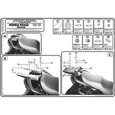 КРІПЛЕННЯ КОФРА ЦЕНТРАЛЬНОГО MONOLOCK (З ПЛИТОЮ) KAPPA KR15M - HONDA NT 650 V DEAUVILLE (98-05)
