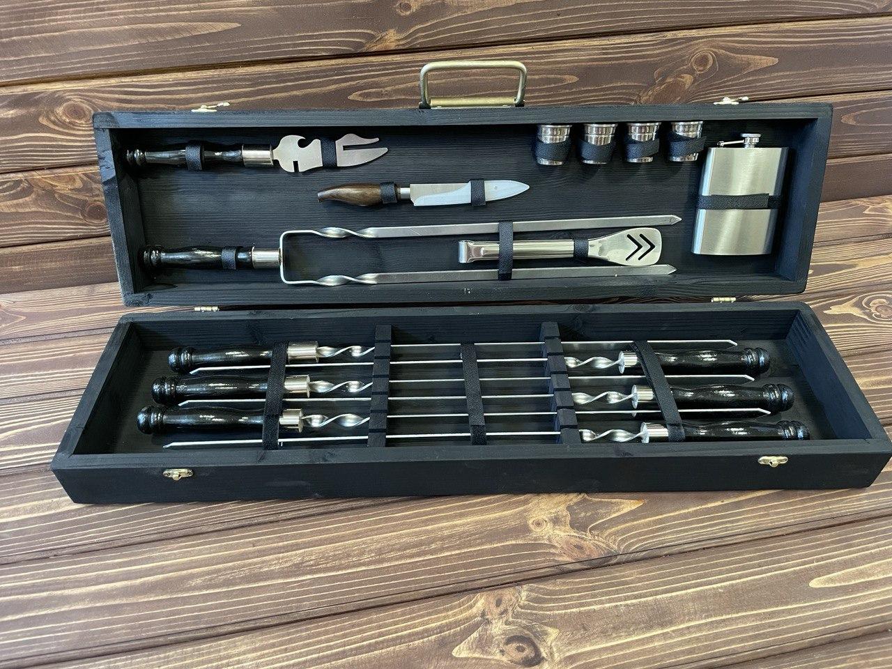 Набір шампурів у кейсі Blackwood 12. Шашличний набір. Подарунок чоловікові