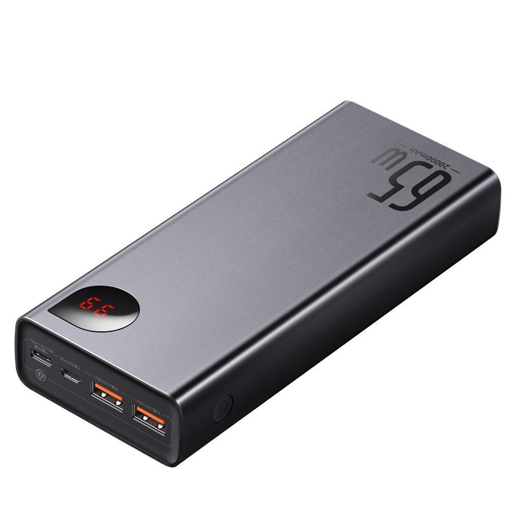 Портативные батареи | Power Bank 65W 6A Baseus Adaman Metal Powerbank 20000mAh 2xUSB Li-Pol Черный