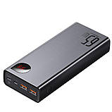 Потужний повербанк 65W 6A Baseus Adaman Metal Power Bank 20000mAh 2xUSB | 1xType-C Black металевий, фото 4