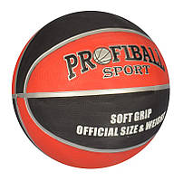 М'яч баскетбольний Profiball Sport No7, гума, різн. кольору чорний із червоним