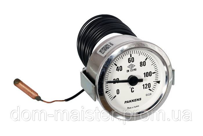 Термометр D=60 мм 0-350°C с капилляром L=1000 мм "Pakkens" для котла - фото 2 - id-p1659074235