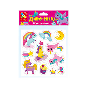 Набір м'яких наклейок "Диво-Звірі" Vladi Toys VT4210-07 (укр)