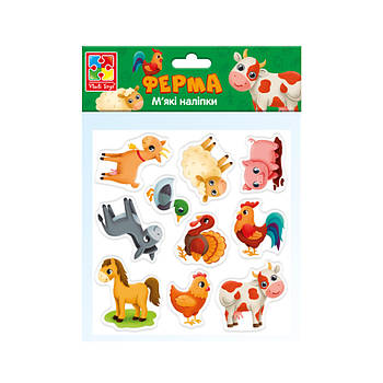 Набір м'яких наклейок "Ферма" Vladi Toys VT4210-08 (укр)