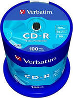 Диск (c100) CD-R Verbatim Extra Protection /700MB/80min/52x/CakeBox100