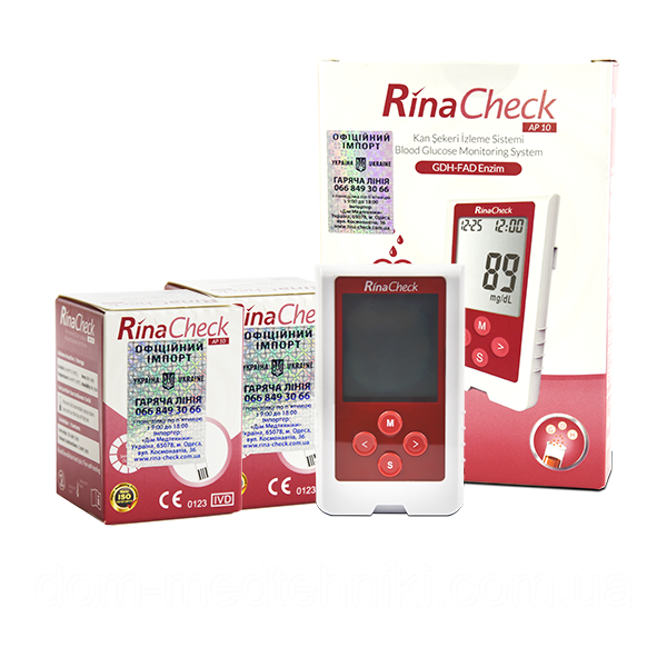 Набір! Глюкометр Рина Чек + Тест-смужки Rina Check, 100 шт.