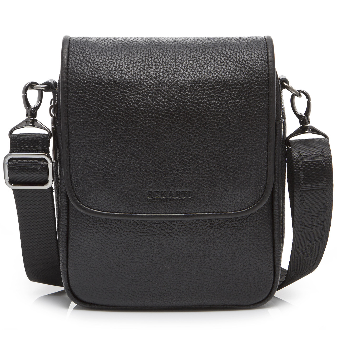 Сумка-месенджер через плече Tiding Bag TD-2432 з натуральної шкіри чорна
