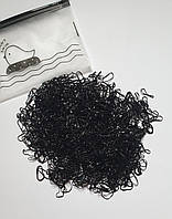 Силіконові гумки для волосся, для плетіння в сумці чорні 1000 шт.