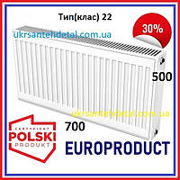 Сталевий радіатор панельний 500x700 Europroduct (Польща)