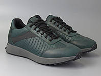 Зеленые кожаные тактические кроссовки мужская обувь военная армейская Rosso Avangard DolGa All Green Perf