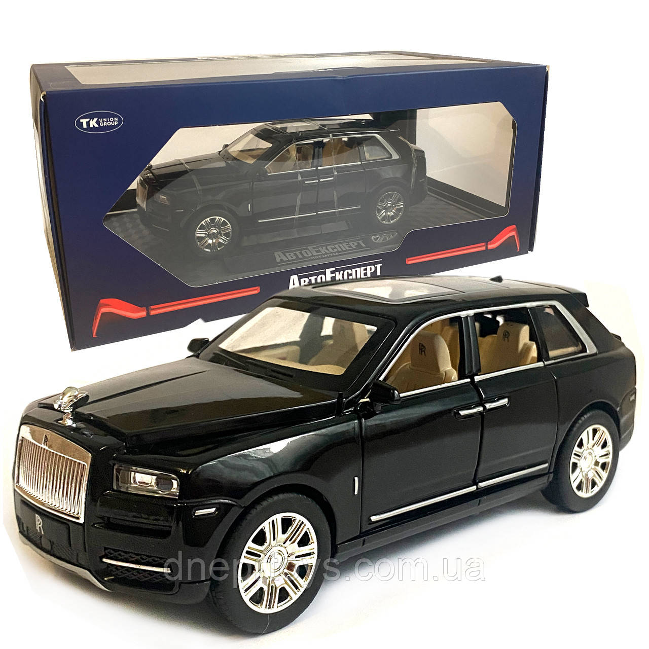 Іграшкова машинка металева Rolls-Royce «АвтоЕксперт» Роллс-Ройс чорний, світло, звук 20*8*7 см (GT-4502), фото 1