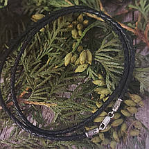Вогонь, полум'я, Шнур шкіряний плетений плетений з срібними 925пр., кінцевиками і замком, фото 5