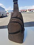 Барсетка-слінг на груди месенджер Унісекс/Cумка спортивні для через плече (ОПТ), фото 4