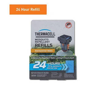 Картриджі Thermacell M-24 Repellent Refills для Backpacker, набір із 12 пластин, протимоскітні змінні елементи, дія до 24 годин