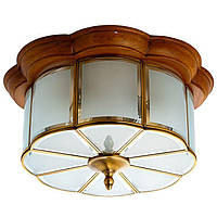 Светильник потолочный с деревянной основой цилиндрической формы 37x20 см. BST 0301248