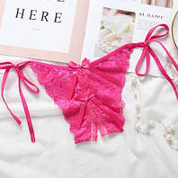 Труси з розрізом відверті унісекс універсальний малиновий