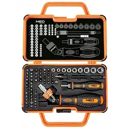 Набір біт для викруток Neo Tools 06-116 Black Orange з тримачем, 69 од.