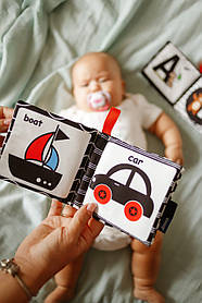 Книжка м'яка шуршалка 12 см ч/б