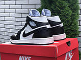 Жіночі кросівки Nike Air Jordan шкіряні стильні чорно-білі, фото 5