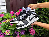 Жіночі кросівки Nike Air Jordan шкіряні стильні чорно-білі, фото 4