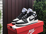Жіночі кросівки Nike Air Jordan шкіряні стильні чорно-білі, фото 3