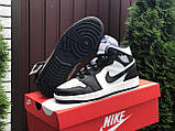 Жіночі кросівки Nike Air Jordan шкіряні стильні чорно-білі, фото 6