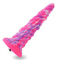 Конічний гнучкий фалос-монстр для секс машини Hismith Silicone Dildo rose Monster Dildo Series 26см