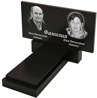 Пам'ятник подвійний із граніту + надгробна плита (100-50-5/8) РВ-01/2, фото 3
