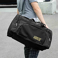 Дорожная спортивная сумка Nike biz Yellow черная тканевая на 60л для тренировок и путешествий Качественная