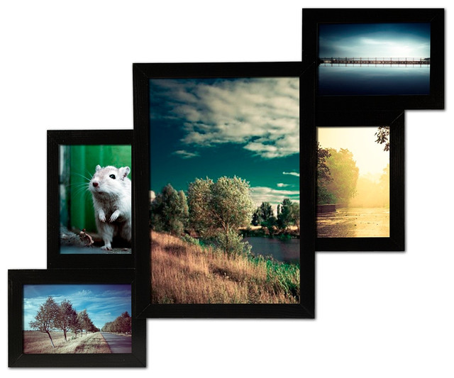 Фоторамка чорного кольору на 5 фотографій